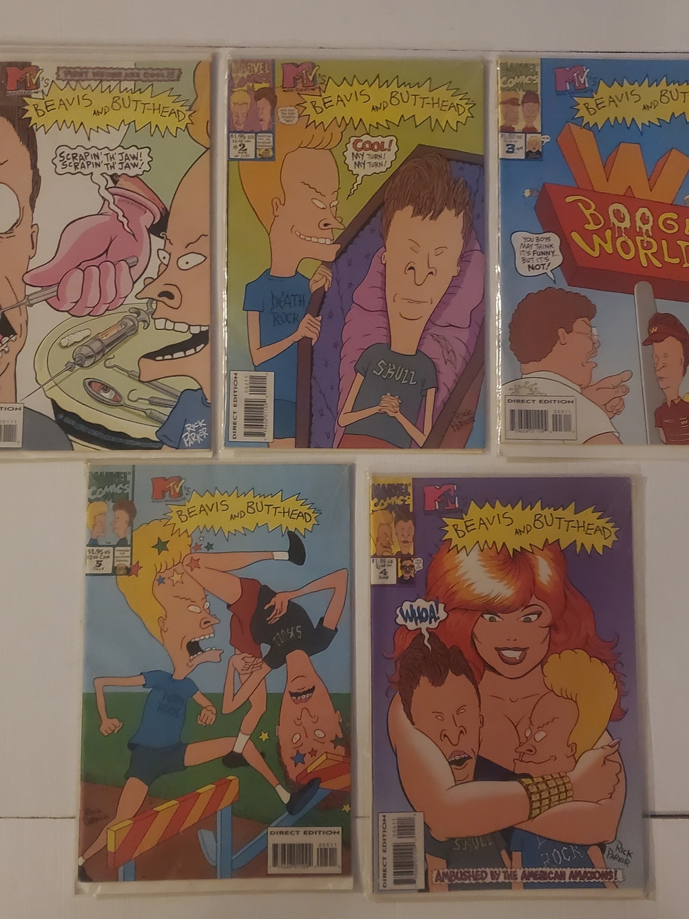 Beavis And Butt-Head LOT Issues #1-#5 Marvel Comics NM 1994 Bagged and Boarded